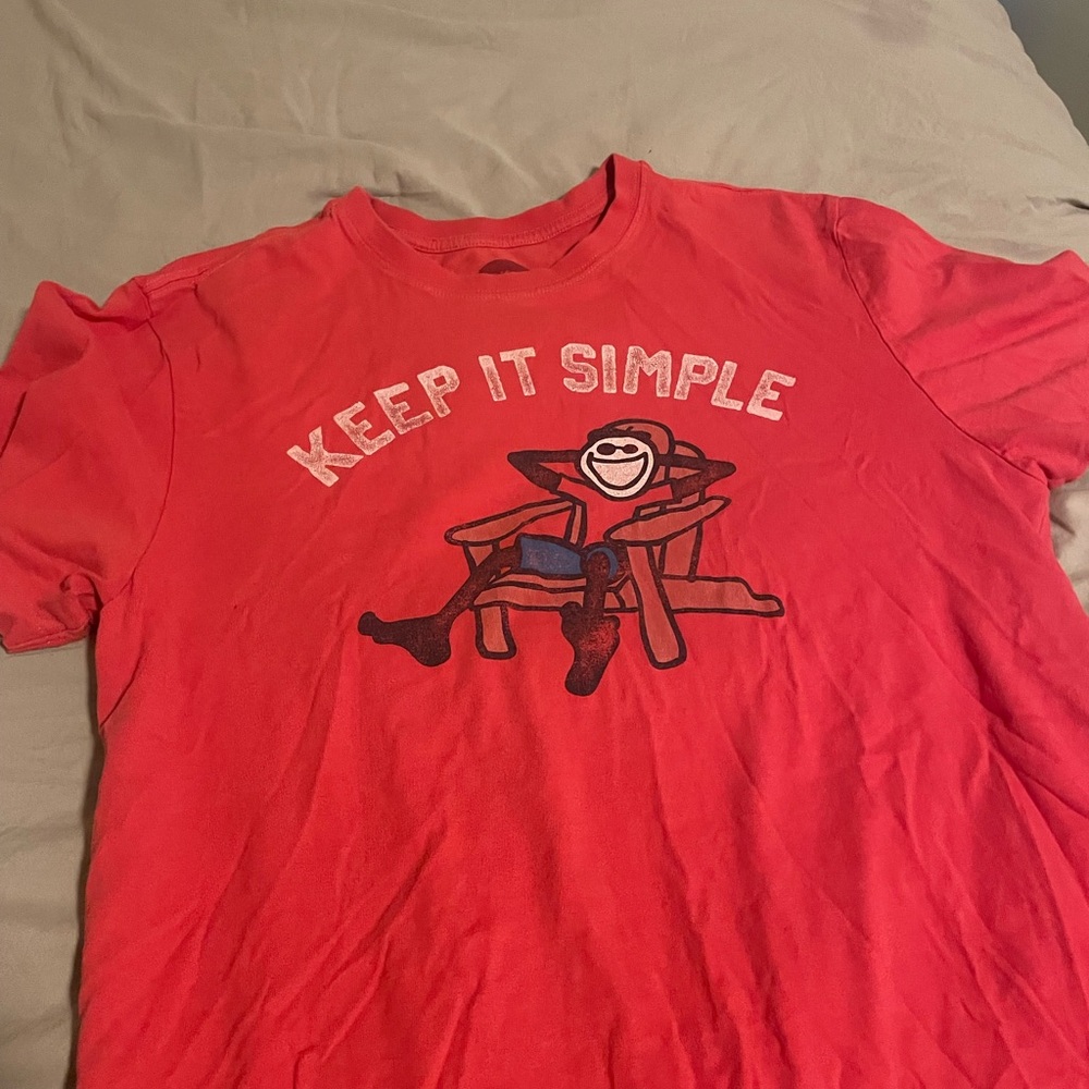 Life Is Good Red T-Shirt with Relaxed Graphic